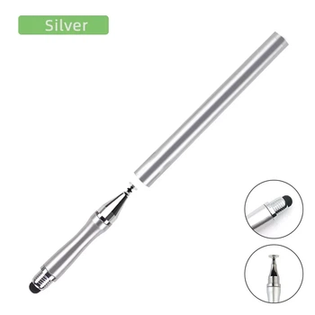 Универсальный Емкостный Стилус - Серебро 2 в 1 Touch Pen Белый для телефона планшета сенсорного экрана