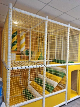 Сітка вузлова для лабіринту та батутних арен шнур 4мм комірка 6×6см жовта