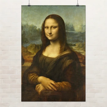 Постер Мона Лиза, Джоконда, Леонардо да Винчи, Leonardo da Vinci, Mona Lisa, христианская живопись, A3 42×28 см (id6666)