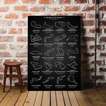 Интерьерная картина Формула-1, мировые трассы, F1, Formula One, гонки, спорт, 42×30 см (id3954)
