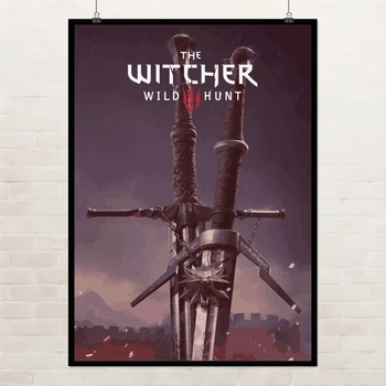 Постер Відьмак, Witcher, мінімалістичний плакат для геймера, A3 42×30 см (id4722)