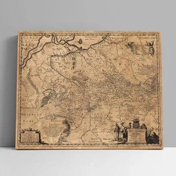 Интерьерная картина Общая карта Украины 1648 года Гийома де Боплана, Beauplan Ukraine XVII map, история, 83×106 см (id6040)