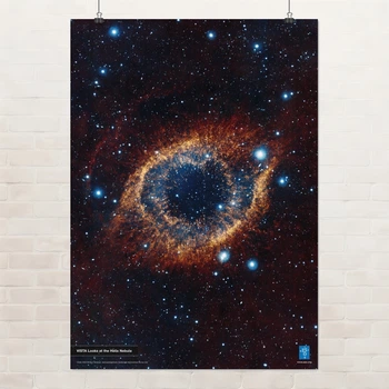 Постер Туманность Улитка, галактика, Helix Nebula, Хаббл, космос, A3 42×30 см (id0566)