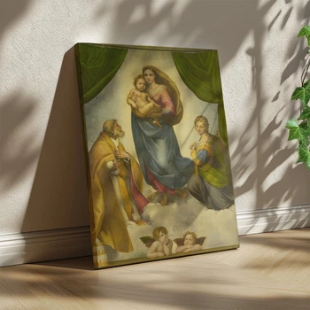 Інтер'єрна картина Сікстинська Мадонна, Рафаель, Raphael, Sistine Madonna, 60×45 см (id6652)