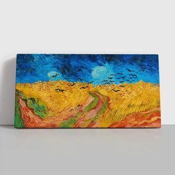 Интерьерная картина Пшеничное поле с воронами, Винсент ван Гог, Vincent van Gogh, Wheatfield, 29×60 см (id6659)
