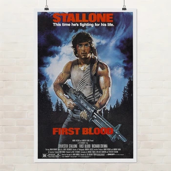 Постер Рэмбо: Первая кровь, Rambo: First Blood (1982), Сильвестр Сталлоне, культовое кино, A3 42×28 см (id0332)