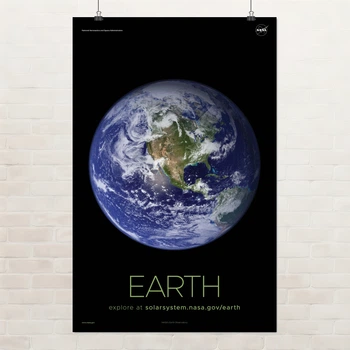 Постер Земля, Earth, NASA, НАСА, космос, астрономия, A3 42×27 см (id7095)