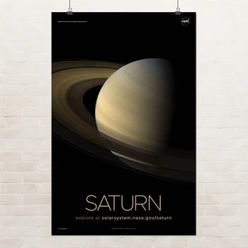 Постер Сатурн, Saturn, NASA, НАСА, космос, астрономия, A3 42×27 см (id7135)