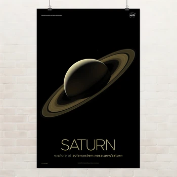 Постер Сатурн, Saturn, NASA, НАСА, космос, астрономия, A3 42×27 см (id7133)
