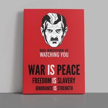 Інтер'єрна картина Старший Брат, Джордж Орвелл, 1984, Big Brother is watching you, мотиваційний плакат, 60×43 см (id6200)