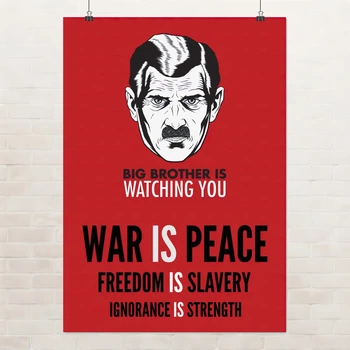 Постер Большой Брат, Джордж Оруэлл, 1984, Big Brother is watching you, мотивационный плакат, A3 42×30 см (id6200)