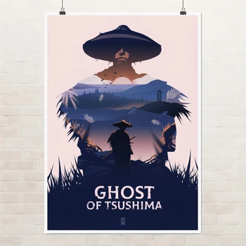 Постер Призрак Цусимы, Ghost of Tsushima, Япония, самурай, A3 42×30 см (id7168)