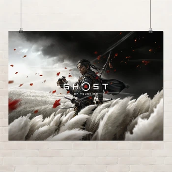 Постер Призрак Цусимы, Ghost of Tsushima, Япония, самурай, A3 30×42 см (id7166)