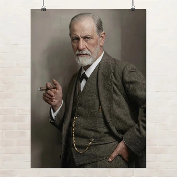 Постер Зигмунд Фрейд, Sigismund Freud, психоаналитика, психиатрия, A3 42×30 см (id7249)