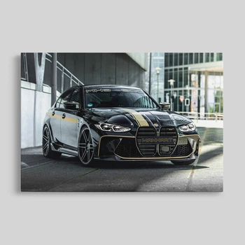 Интерьерная картина BMW M3 G80, Manhart MH3 600, авто постер, 28×42 см (id7251)