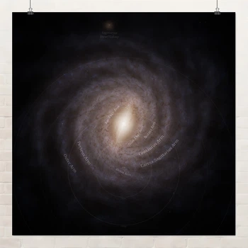 Постер Галактика Млечный Путь, Milky Way Galaxy, космос, астрономия, A3 30×30 см (id7073)