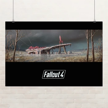 Постер Фаллаут, развалины RedRocket, Fallout 4, декор комнаты геймера, A3 28×42 см (id4434)