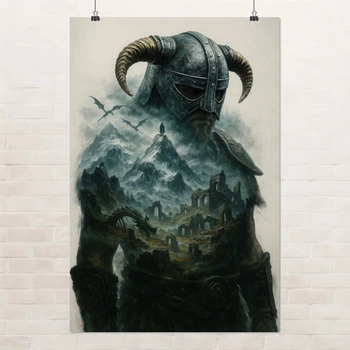 Постер Скайрім, Довакін, Skyrim, The Elder Scrolls, RPG, Дракононароджений, A3 42×28 см (id7046)