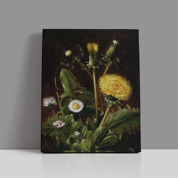 Інтер'єрна картина Отто Дидрик Оттесен, Натюрморт з кульбабами, Still Life, репродукція картини, 37×30 см (id7043)