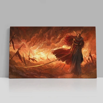 Интерьерная картина Кольцо Элдена, Маления, Elden Ring, Malenia, Blade of Miquella, декор в комнату геймера, 24×42 см (id6795)