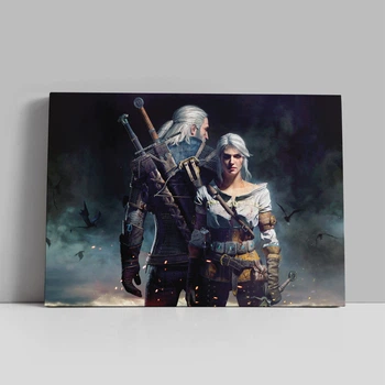 Інтер'єрна картина Відьмак Геральт і Цири, Witcher, плакат для геймера, 30×42 см (id0987)