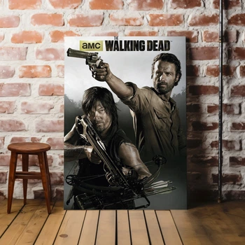 Интерьерная картина Ходячие Мертвецы, Рик Граймс и Дэрил Диксон, The Walking Dead, TWD, постер по сериалу, 42×28 см (id1150)
