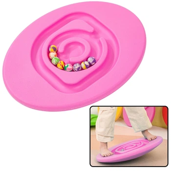 Балансировочная сенсорная доска LEAN Toys Розовая с шариками (26254)