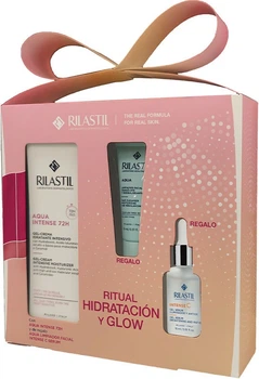 Набір по догляду за обличчям Rilastil Aqua Intense Hydration and Glow Крем-гель 40 мл + Засіб для вмивання 15 мл + Сироватка 15 мл (8428749009672)
