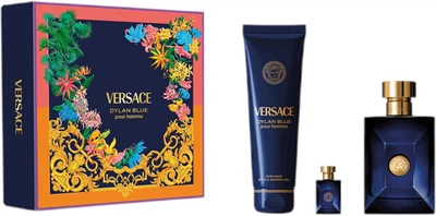 Zestaw męski Versace Dylan Blue Woda toaletowa 100 ml + Woda toaletowa 5 ml + Żel pod prysznic 150 ml (8011003907007)