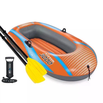 Надувная лодка Bestway 61146 NE Kondor 3000 Raft set (Hydro Force) Оранжевая двухместная до 186кг виниловая 2-х камерная с веслами и ручным насосом 211х115 см (9-163-61146 BW)