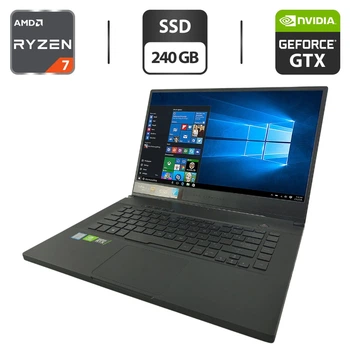 Игровой ноутбук Asus ROG Zephyrus GA502DU / 15.6" (1920x1080) IPS / AMD Ryzen 7 3750H (4 (8) ядра по 2.3 - 4.0 GHz) / 16 GB DDR4 / 240 GB SSD / nVidia GeForce GTX 1660 Ti, 6 GB GDDR6, 192-bit б/у