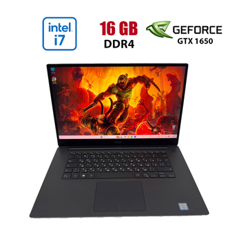 Ігровій ультрабук Dell XPS 7590 / 15.6" (1920x1080) IPS / Intel Core i7-9750H (6 (12) ядер по 2.6 - 4.5 GHz) / 16 GB DDR4 / 512 GB SSD / nVidia GeForce GTX 1650, 4 GB GDDR5, 128-bit / WebCam б/в