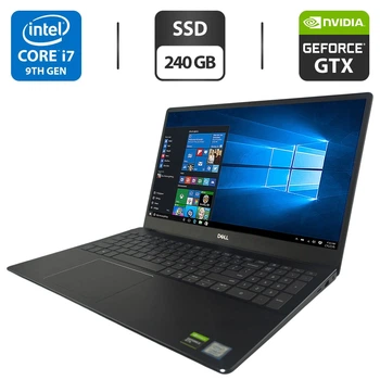 ігровий ноутбук Dell Vostro 7590 / 15.6" (1920x1080) IPS / Intel Core i7-9750H (6 (12) ядер по 2.6 - 4.5 GHz) / 16 GB DDR4 / 240 GB SSD / nVidia GeForce GTX 1650, 4 GB GDDR6, 128-bit / WebCam б/в