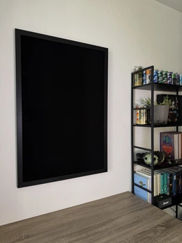 Стенд/панель/дошка для шевронів і патчів, XL (60x90см), чорна рамка, чорна суцільна тканина