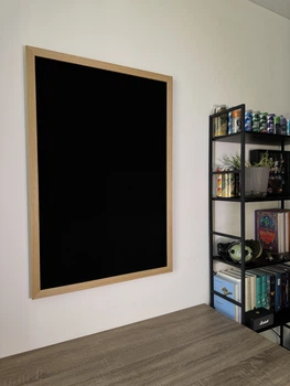 Стенд/панель/дошка для шевронів і патчів, XL (60x90см), дерев'яна рамка, чорна суцільна тканина