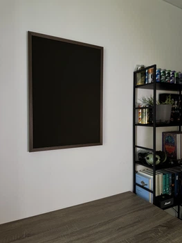 Стенд/панель/дошка для шевронів і патчів, L (50x70см), рамка темне дерево, велкротканина хакі