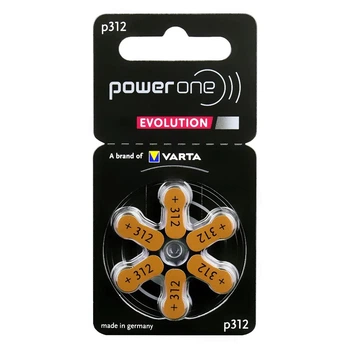 Батарейка Power One Evolution p312 (Varta 34607 810 416), 1.45V, блистер 6шт
