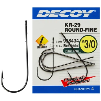 Крючок Decoy KR-29 Worm Round-Fine #3/0 (4 шт/уп)