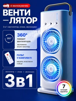 Вентилятор настольный мини кондиционер USB с подсветкой 360° пульт ДУ RGB бесшумный компактный вентилятор для увлажнения воздуха охладитель для комнаты офиса дачи