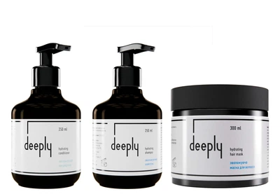 Набір для глибокого зволоження волосся Deeply Hydrating 3в1: шампунь 250 мл, кондиціонер 250 мл та маска 300 мл