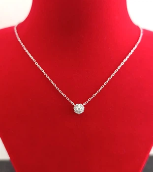 Серебряное колье с муассанитом 40-44 см, Сертификат (89844826)