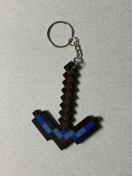 Брелок Алмазна кирка Minecraft піксельний подарунок для ключів і рюкзака 3D-друк