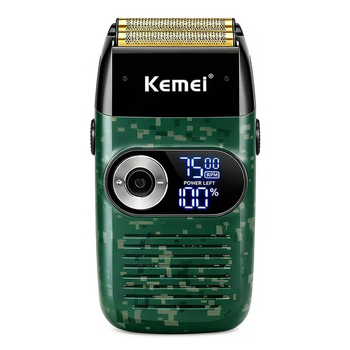 Електробритва чоловіча Kemei KM-2027 акумуляторна шейвер з LED-дисплеєм, IPX5, сухе та вологе гоління
