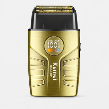 Чоловіча акумуляторна електробритва Kemei KM-T401 шейвер USB Type-C з LCD-дисплеєм IPX7