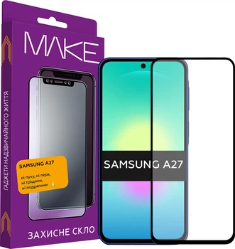 Защитное стекло MAKE для смартфона Galaxy Samsung A27 Black (MGF-SA27)