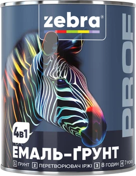 Емаль-ґрунт Zebra PROF 1303 18-0825 0.8 кг Nutria (4823048033702)