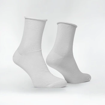 Безутискові шкарпетки з плоским швом Premier Socks - білі, однотоні, унісекс, розм. 36-39