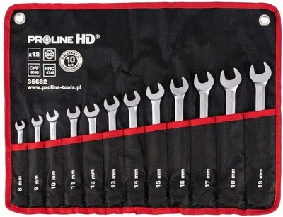 Набір комбінованих ключів з тріскачкою Proline HD 12 шт 8–19 мм (35682) (5903755356826)