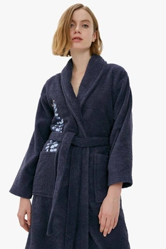 Халат жіночий подовжений Muydemi MD 237750, синій, XL