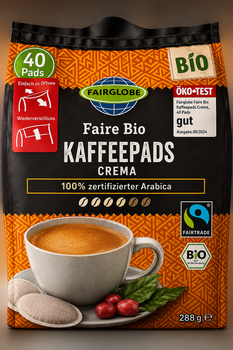 Кава в чалдах Faire Bio Kaffeepads Crema 100% Arabica 40шт